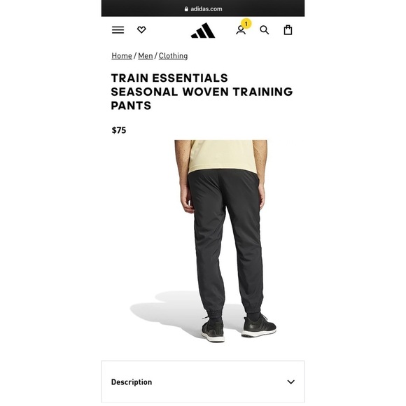 ADIDAS Men’s AEROREADY Essential Joggers Track Pants XL Black - Picture 4 of 11